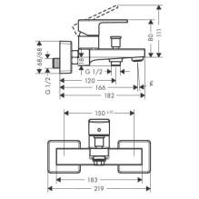 Vonios maišytuvas Hansgrohe Vernis Shape 71450000, chromo Vonios maišytuvas Hansgrohe Vernis Shape 71450000, chromo
