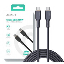 AUKEY CB-SCC101 USB-C Type-C maitinimo šaltinis PD 100W 5A 1m silikoninis juodas AUKEY CB-SCC101 USB-C Type-C maitinimo šaltinis PD 100W 5A 1m silikoninis juodas