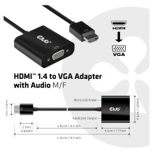 Club3D Adapter HDMI 1.4 VGA (mit Audio) St / Bu retail Club3D Adapter HDMI 1.4 VGA (mit Audio) St / Bu retail