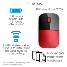 HP Z3700 raudona belaidė pelė