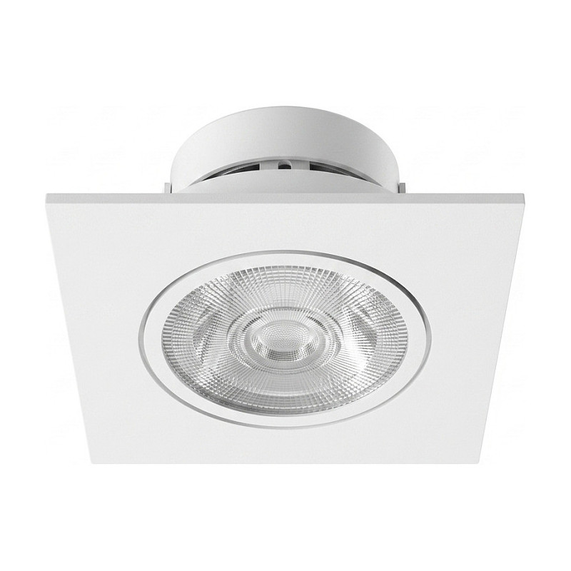 Synergy 21 LED recessed ceiling spotlight Helios white, square + swivel, warm white