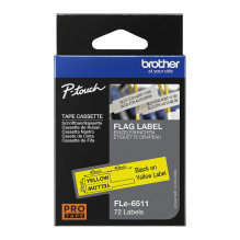 BROTHER Tape yellow / black flag 21x45 (72 pcs / cassette) BROTHER Tape yellow / black flag 21x45 (72 pcs / cassette)