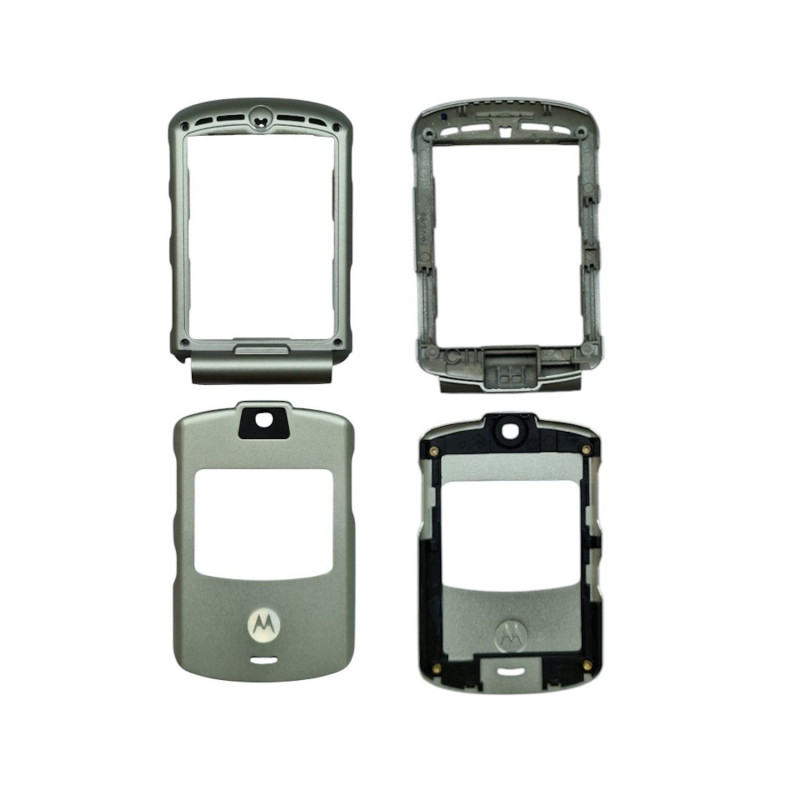 Motorola V3 Original Top Housing 2 Parts New Silver