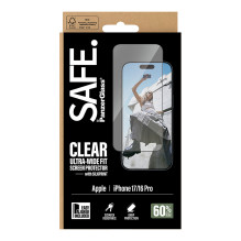 PanzerGlass SAFE. by ® Screen Protector w. Black Frame iPhone 17, 16 Pro, Ultra-Wide Fit w. EasyAligner