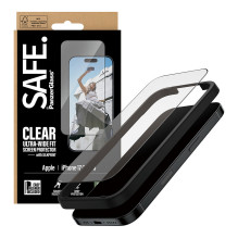 PanzerGlass SAFE. by ® Screen Protector w. Black Frame iPhone 17, 16 Pro, Ultra-Wide Fit w. EasyAligner
