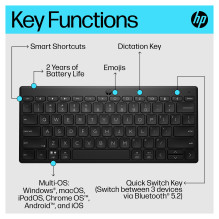 HP 350 BLK Compact Multi-Device keyboard HP 350 BLK Compact Multi-Device keyboard
