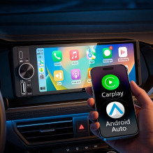 KrugerMatz KM2016 1DIN CarPlay / AndroidAuto automobilio radijas