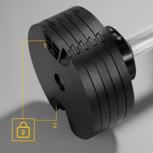 REBEL ACTIVE Cast iron automatic dumbbell 36kg, 2kg increments REBEL ACTIVE Cast iron automatic dumbbell 36kg, 2kg increments