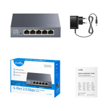 Tinklo Jungiklis - Cudy 5-Port 2.5G Lengvai Valdomas, 25 Gbit / s, VLAN, Juodas
