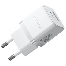 Įkroviklis - Baseus Palm AC Greitas Įkroviklis 20W USB-C & USB-A Baltas Įkroviklis - Baseus Palm AC Greitas Įkroviklis 20W USB-C & USB-A Baltas
