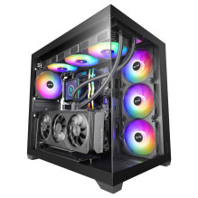 Computer Case - Mars Gaming MCV5 Midi Tower, supports ATX, tempered glass, black Computer Case - Mars Gaming MCV5 Midi Tower, supports ATX, tempered glass, black