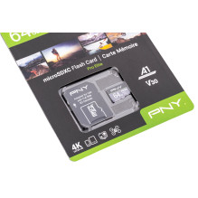 Atminties Kortelė - PNY PRO Elite 64 GB MicroSDXC UHS-I 100 MB / s U3 Atminties Kortelė - PNY PRO Elite 64 GB MicroSDXC UHS-I 100 MB / s U3