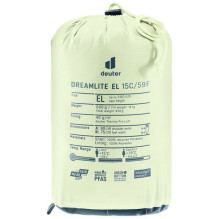 Miegmaišis - Deuter Dreamlite 15C / 59 F 200cm, 800g, Su Kapišonu Mėlynas Miegmaišis - Deuter Dreamlite 15C / 59 F 200cm, 800g, Su Kapišonu Mėlynas