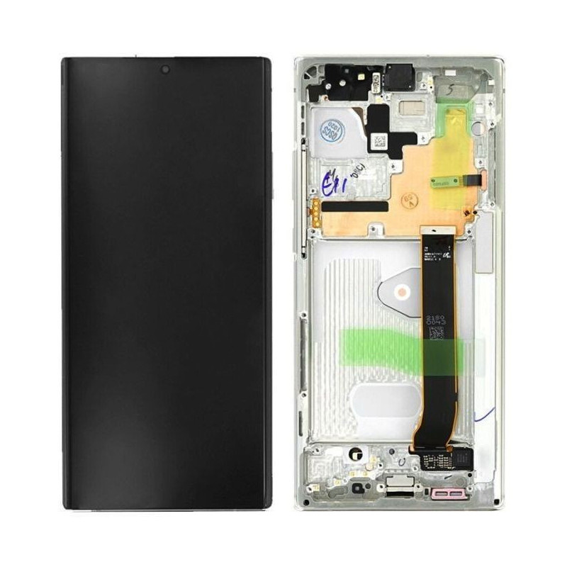 Ekranas Samsung N985 / N986 Note 20 Ultra su lietimui jautriu stikliuku ir rėmeliu Mystic White originalus (service pack