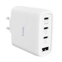 Įkroviklis - Trust Maxo 65W Universalus AC Greitas Įkroviklis Su 3 USB-C Prievadais Ir 1 USB-A Prievadu Baltas Įkroviklis - Trust Maxo 65W Universalus AC Greitas Įkroviklis Su 3 USB-C Prievadais Ir 1 USB-A Prievadu Baltas