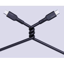 USB Kabelis - Aukey 100W 5A PD 1m, Juodas USB Kabelis - Aukey 100W 5A PD 1m, Juodas