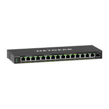 Komutatorius - NETGEAR GS316EP Valdomas Gigabit 15 PoE Prievadų 180W Juodas Komutatorius - NETGEAR GS316EP Valdomas Gigabit 15 PoE Prievadų 180W Juodas