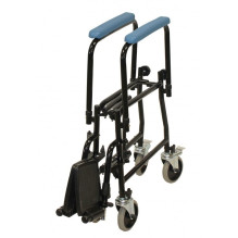 Foldable Toilet Trolley - Blue with Armrest and Backrest