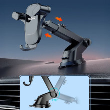 Dudao F5PRO+ automobilio laikiklis su siurbtuku - juodas