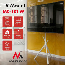 Maclean TV Floor Stand / Mount, 27-55", max. VESA 200x200, max. 60 kg, MC-181 W Maclean TV Floor Stand / Mount, 27-55", max. VESA 200x200, max. 60 kg, MC-181 W