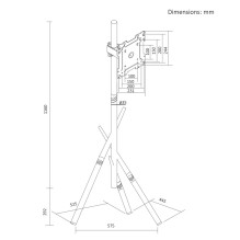 Maclean TV Floor Stand / Mount, 27-55", max. VESA 200x200, max. 60 kg, MC-181 B