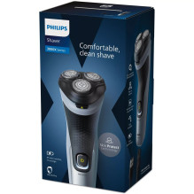 „Philips X3063/00“ vyriškas skustuvas, rotacinis skustuvas, juodas, mėlynas „Philips X3063/00“ vyriškas skustuvas, rotacinis skustuvas, juodas, mėlynas