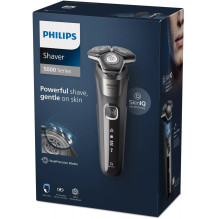 „Philips SHAVER Series 5000 S5887/30“ vyriškas skustuvas, rotacinis skustuvas, kirpimo mašinėlė, juoda, pilka „Philips SHAVER Series 5000 S5887/30“ vyriškas skustuvas, rotacinis skustuvas, kirpimo mašinėlė, juoda, pilka
