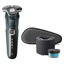 „Philips SHAVER Series 5000 S5884 / 50“ vyriškas skustuvas, rotacinis skustuvas, kirpimo mašinėlė, juoda, žalia „Philips SHAVER Series 5000 S5884 / 50“ vyriškas skustuvas, rotacinis skustuvas, kirpimo mašinėlė, juoda, žalia