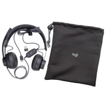 Aussie - Logitech Zone Wired Headset, Dual Noise-Canceling Mics, Teams Certified