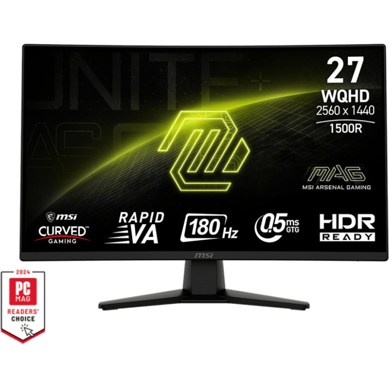 MSI MAG 274CQF - 180Hz QHD 27'' Rapid VA 0 5ms