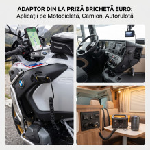 DIN adapteris prie EURO cigarečių žiebtuvėlio lizdo PNI Lighter 02, 12 V / 24 V, maks. 16 DIN adapteris prie EURO cigarečių žiebtuvėlio lizdo PNI Lighter 02, 12 V / 24 V, maks. 16