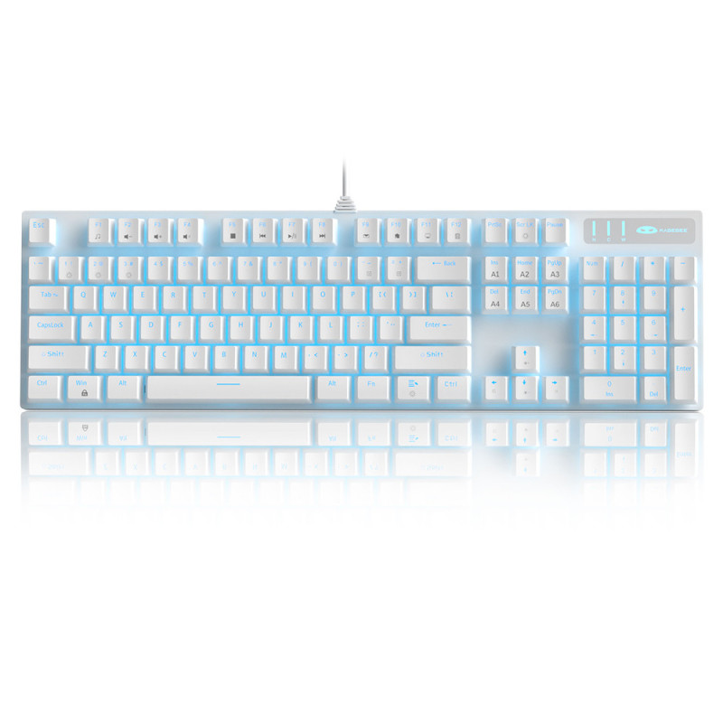 Magegee MK-STORM White, Blue Lighting, Blue Switch, US