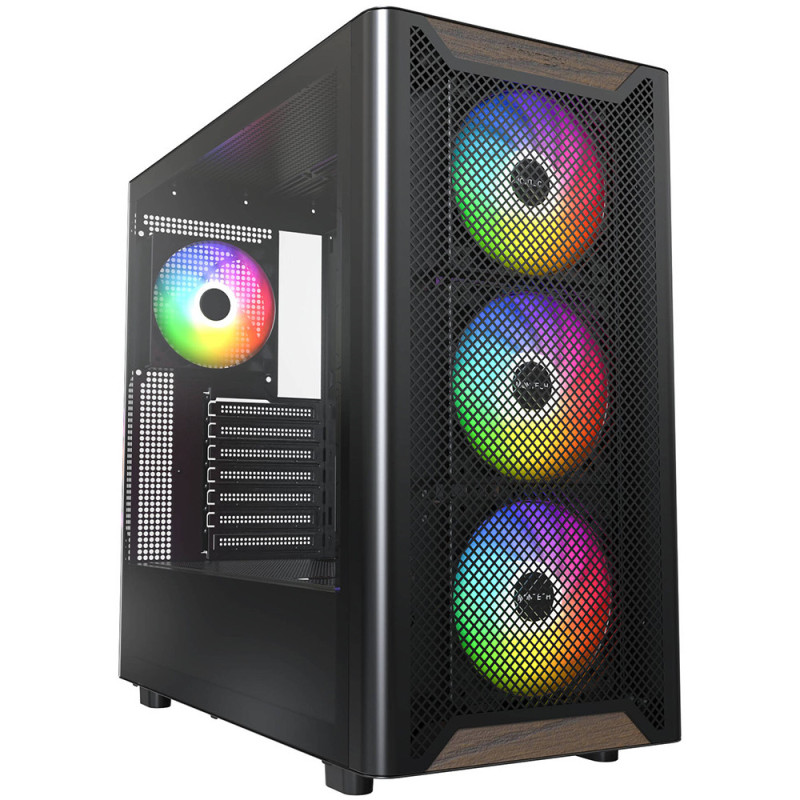 Montech XR Wood PC Case, Mid Tower, ARGB, Tempered Glass, Black