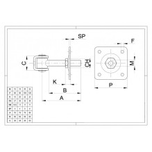 HINGE FOR GATES 425 / P M16 WELDED ADJUST HINGE FOR GATES 425 / P M16 WELDED ADJUST