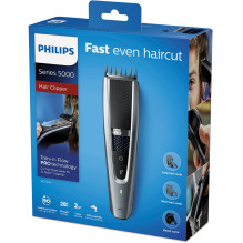 Plaukų Kirpimo Mašinėlė - Philips 5000 Serija HC5630 / 15 Įkraunama Juoda, Sidabrinė