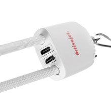 Įkrovimo kabelis - Activejet Lanyard 3-in-1 USB-C Lightning USB-A 60W Baltas Įkrovimo kabelis - Activejet Lanyard 3-in-1 USB-C Lightning USB-A 60W Baltas