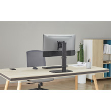 „Gembird MS-D1ST-02“ reguliuojamo aukščio monitoriaus stovas, 17–32 pėdų, juodas