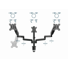 Gembird MA-DA3-01 monitor mount / stand 68.6 cm (27") Desk Black Gembird MA-DA3-01 monitor mount / stand 68.6 cm (27") Desk Black
