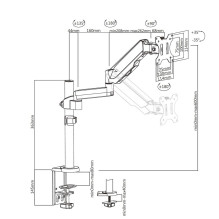 Maclean MC-775 monitor mount / stand 81.3 cm (32") Grey Desk Maclean MC-775 monitor mount / stand 81.3 cm (32") Grey Desk