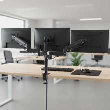 Maclean 3 monitor mount, gas spring, 17"-27", 2-8kg, black, MC-137