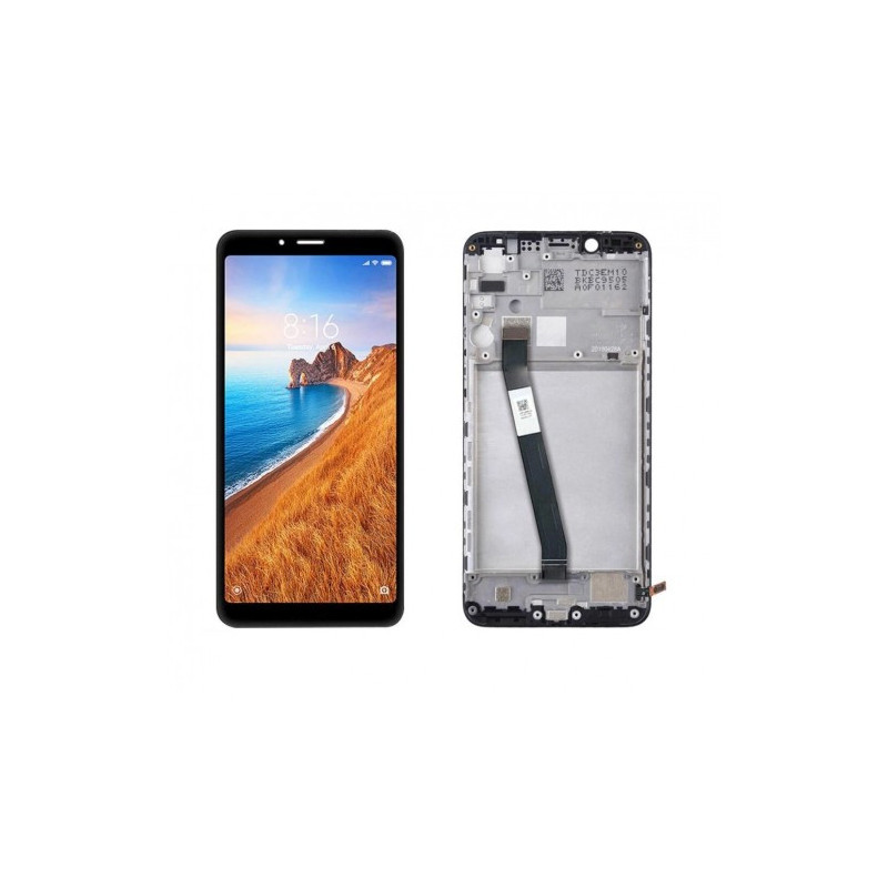 Screen for Xiaomi Redmi 7A with frame black HQ