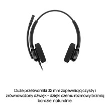 HP Poly Mission 425 Stereo USB Laidinės Ausinės HP Poly Mission 425 Stereo USB Laidinės Ausinės