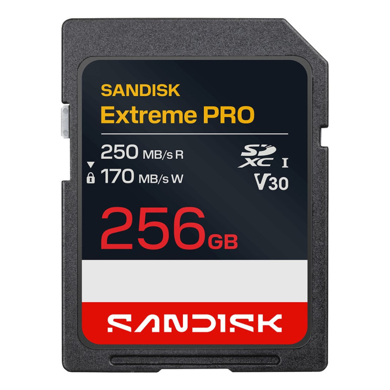 Atminties Kortelė - SanDisk Extreme Pro 256 GB SDXC UHS-I 250 MB / s Skaitymas, 170 MB / s Rašymas