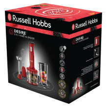 Virtuvinis Rankinis Blenderis - Russell Hobbs Desire 3in1 700ml, 500ml Smulkintuvas, Raudona