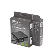 Energijos Bankas - Gembird PB10-WPC15-LCD-01 10,000 mAh, 20W, Belaidis Įkrovimas Juodas Energijos Bankas - Gembird PB10-WPC15-LCD-01 10,000 mAh, 20W, Belaidis Įkrovimas Juodas