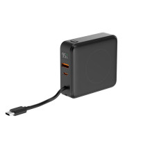 Energijos Bankas - Gembird PB10-WPC15-LCD-01 10,000 mAh, 20W, Belaidis Įkrovimas Juodas Energijos Bankas - Gembird PB10-WPC15-LCD-01 10,000 mAh, 20W, Belaidis Įkrovimas Juodas