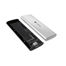 M.2 NVMe SSD Dėklas - NATEC RHINO Išorinis SSD 10 TB, USB 3.2 Gen 2, Šiaurės Sidabras