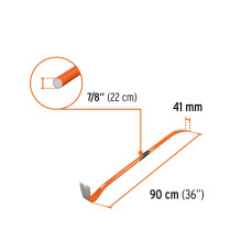 Pry bar with nail puller Truper Expert®, 900 mm x 22 mm