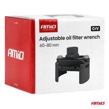Klucz do filtra oleju nastawny 60-80 mm CrV AMIO-04954 Klucz do filtra oleju nastawny 60-80 mm CrV AMIO-04954