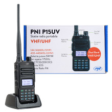 Nešiojama VHF / UHF radijo stotis PNI P15UV dviejų dažnių juosta, 144–146 MHz / 430–440 MHz, 999 kanalai, su 1500 mAh ba Nešiojama VHF / UHF radijo stotis PNI P15UV dviejų dažnių juosta, 144–146 MHz / 430–440 MHz, 999 kanalai, su 1500 mAh ba